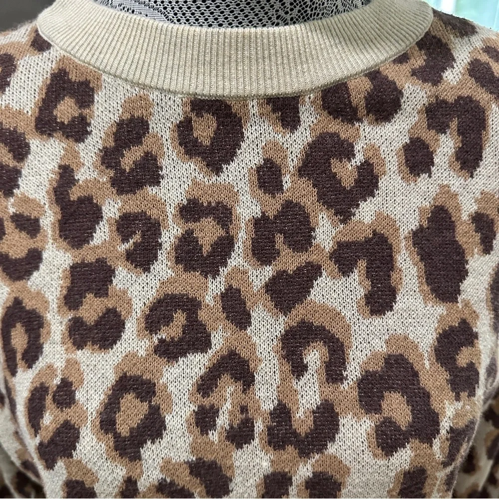A New Day Leopard Print Crewneck Sweater Small – Baddie / Mob Wife Chic